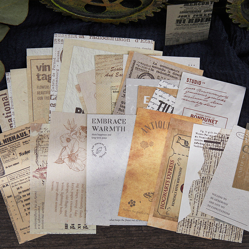 50 Pcs Vintage Scrapbook Paper HYQSL