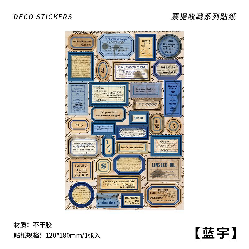 Pusou Vintage Lable Stickers TLR08