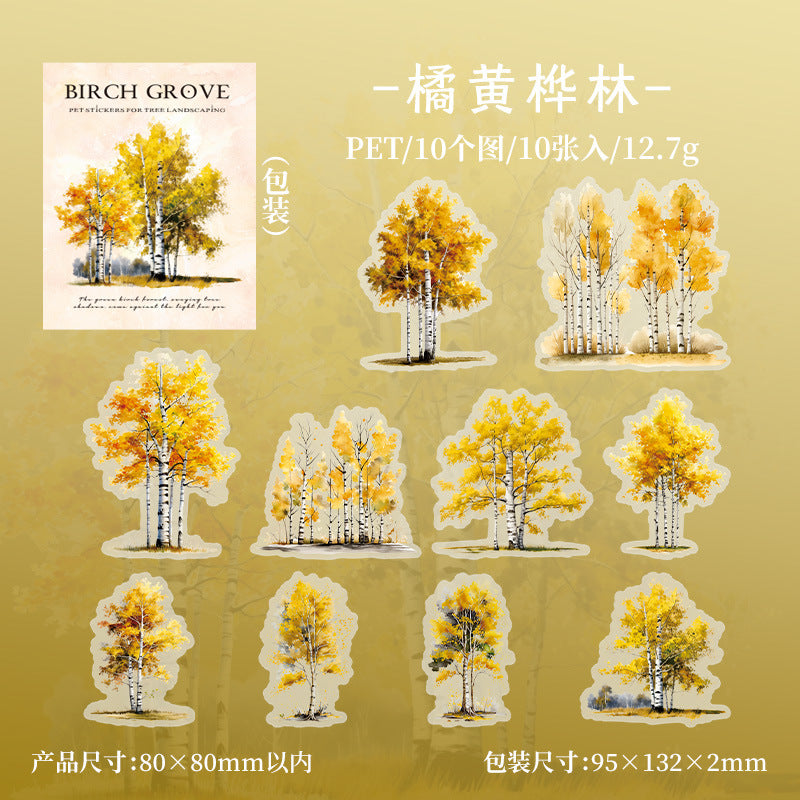 10 Pcs PET Tree Stickers BHSL