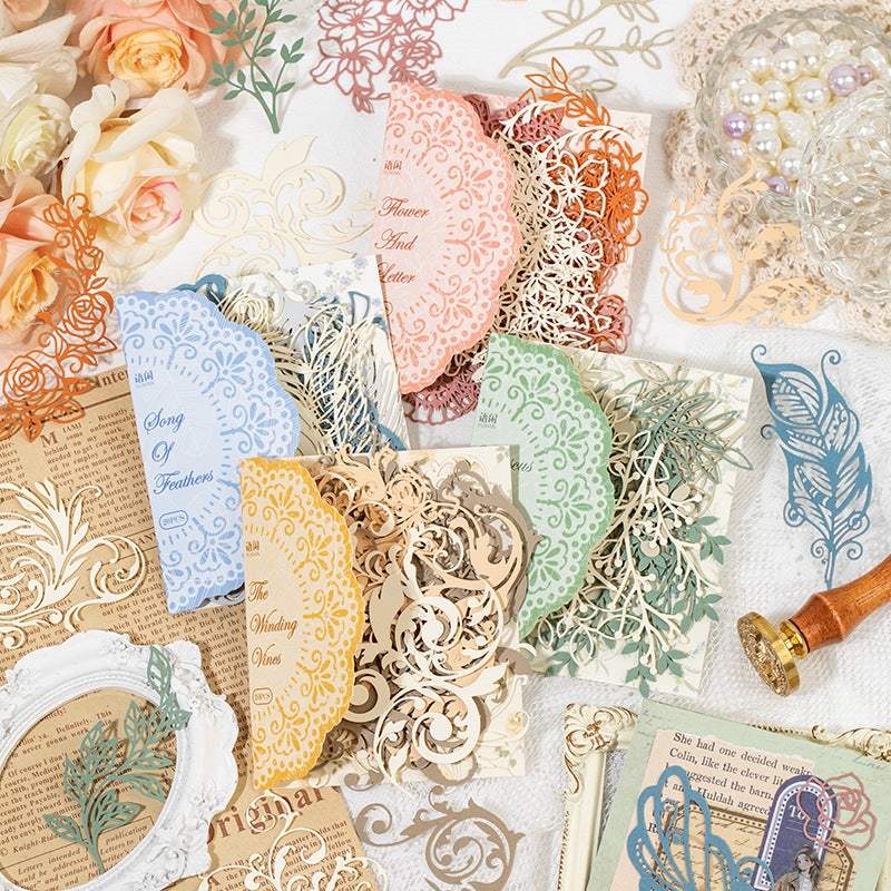 20 Pcs Hollow Cutout Paper Flower Leaf ZMFH