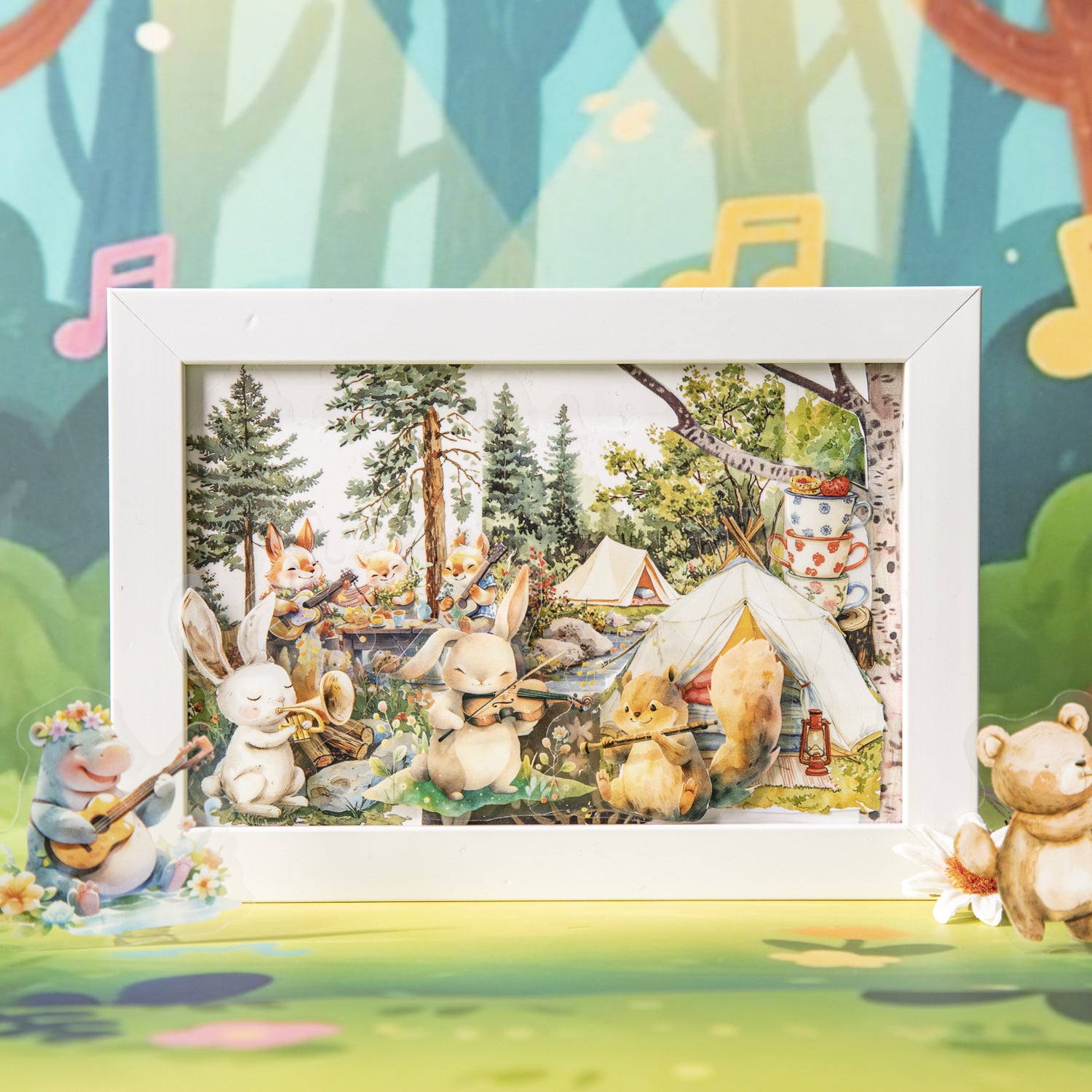 15 Pcs Musical Animal PET Stickers DWYYH