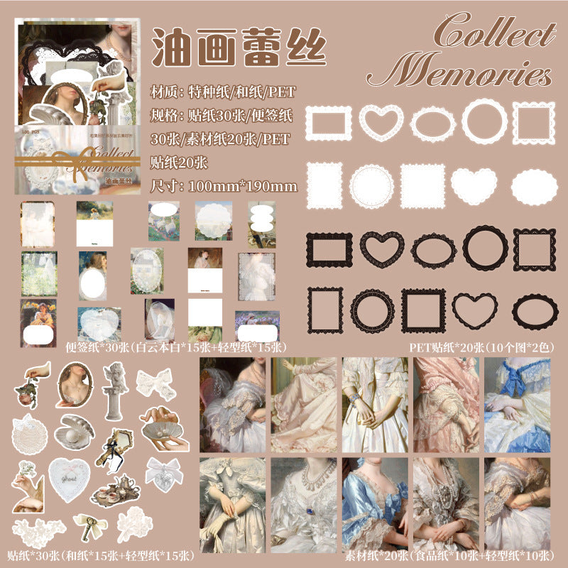 100 Pcs Junk Journal Supplies Kit SJHY