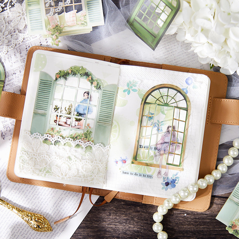 10 Pcs Window Themed Stickers HCZM