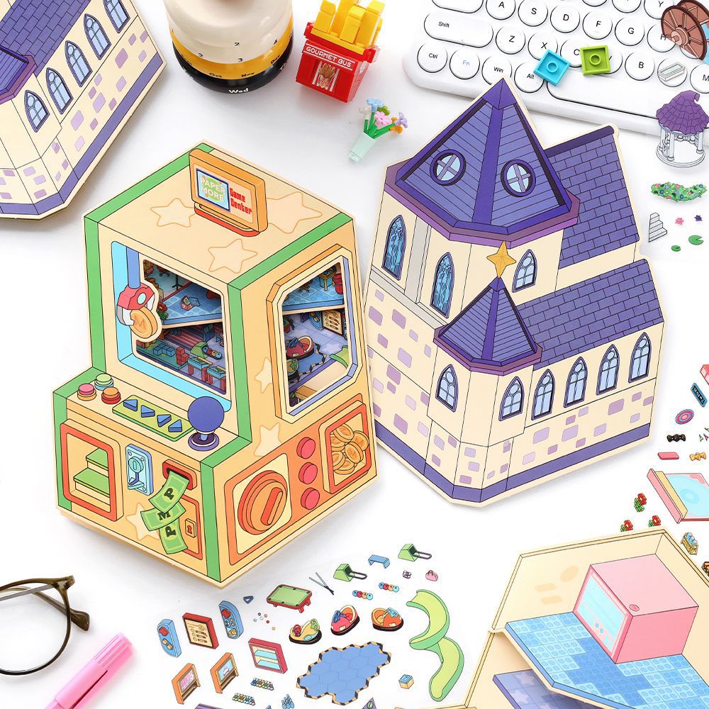 3D Shop Store Corner Scene DIY Stickers Kit XJL45