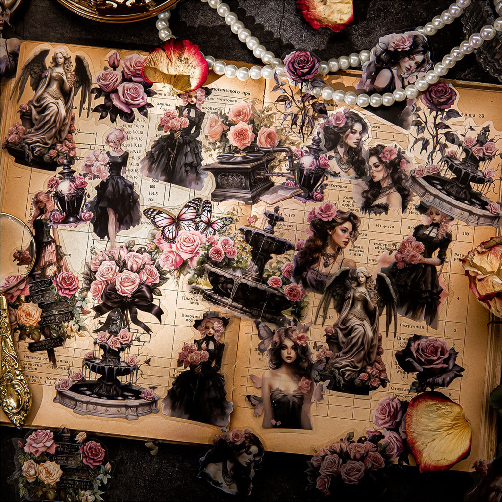 40 Pcs Dark Magic Theme PET Stickers JJZY