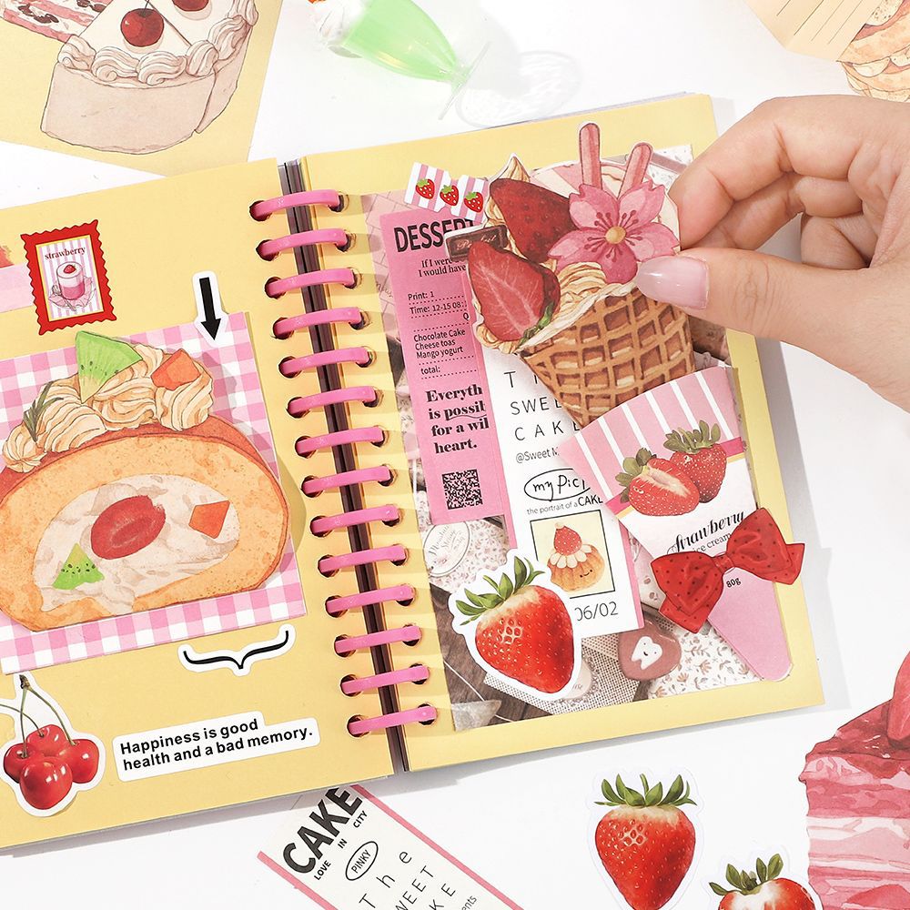 24 Pcs Food Theme Junk Journal Paper and Stickers Kit XXMC