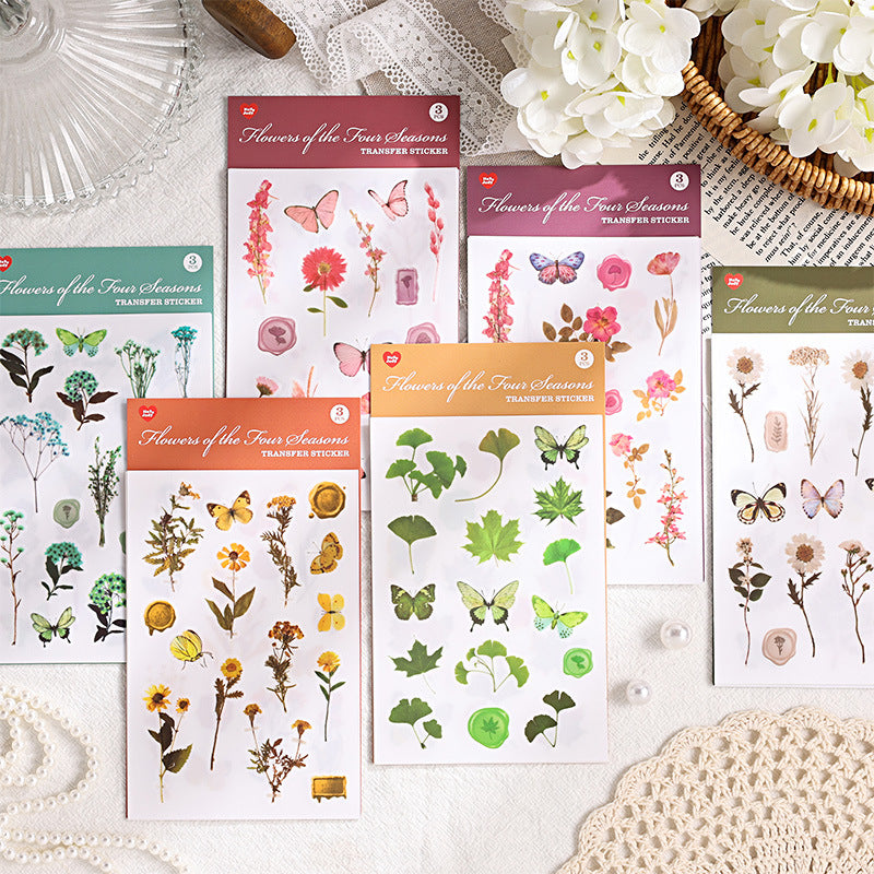 3 Pcs Plant Transfer Stickers SJFH