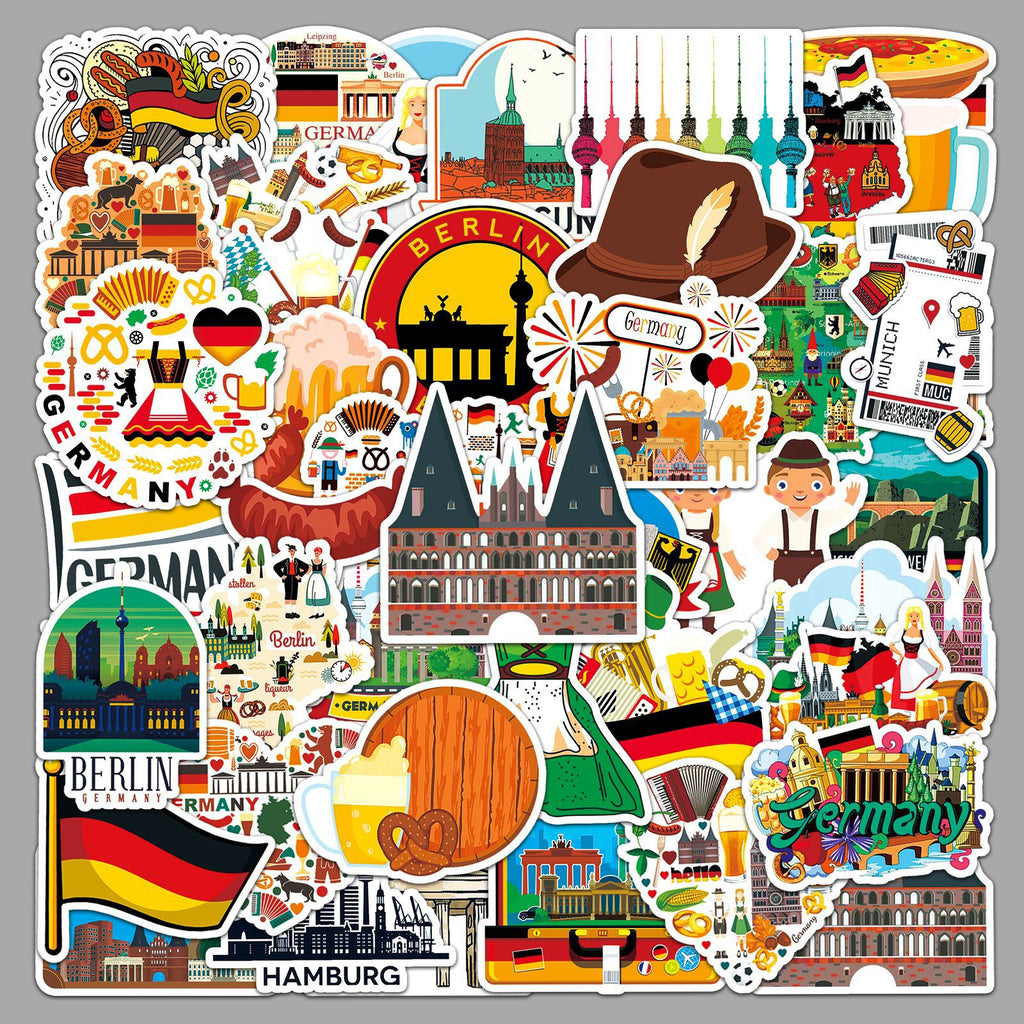 50Pcs Germany Travel Vinyl Stickers TRV05
