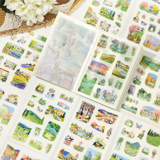 20 Sheets Seasonal Landscape Stickers Book FGSJ