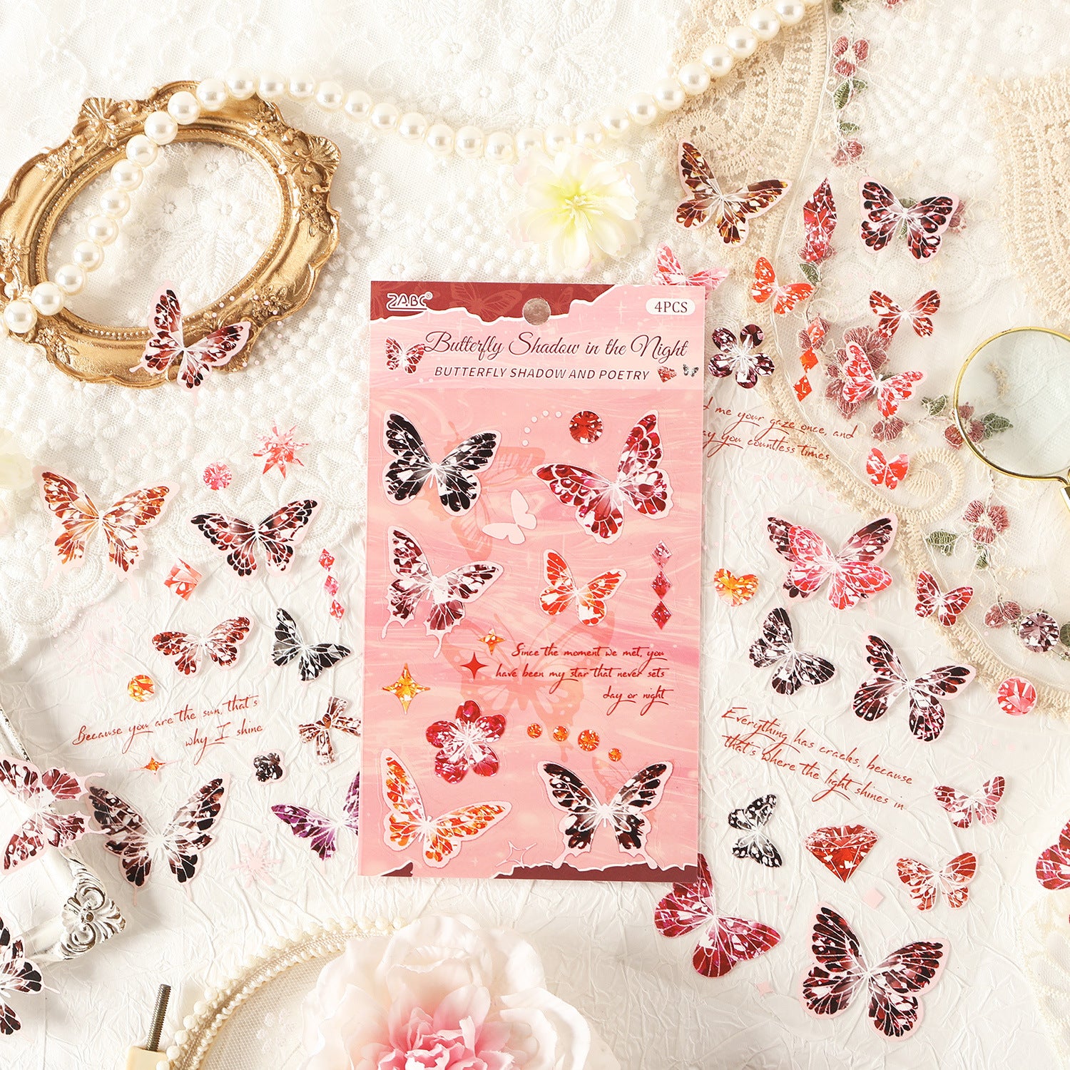 4 Sheets Butterfly PET Stickers MMDY