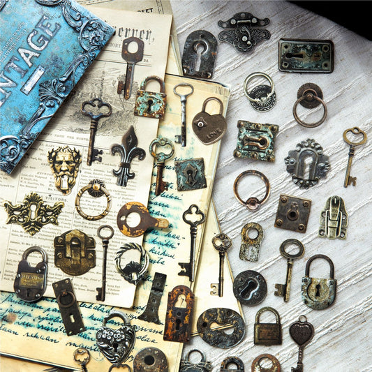 50 Pcs Vintage Metal Gadget Stickers JWJX