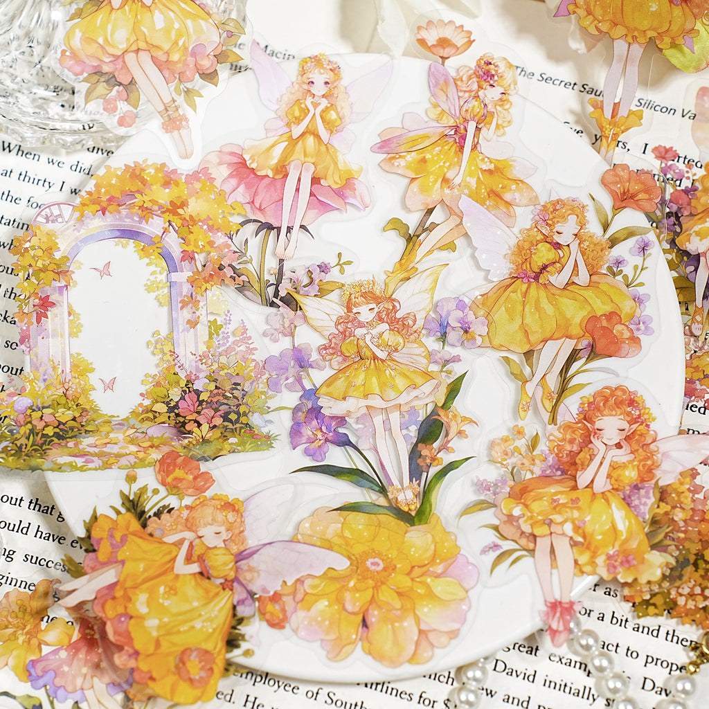 15 Pcs Flower Fairy PET Stickers HXZZG