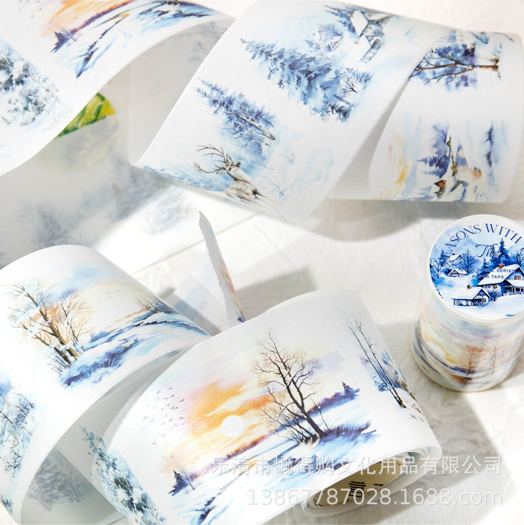 1 Roll Seasonal Wild Landscape Washi Stickers Tape YNDSJ