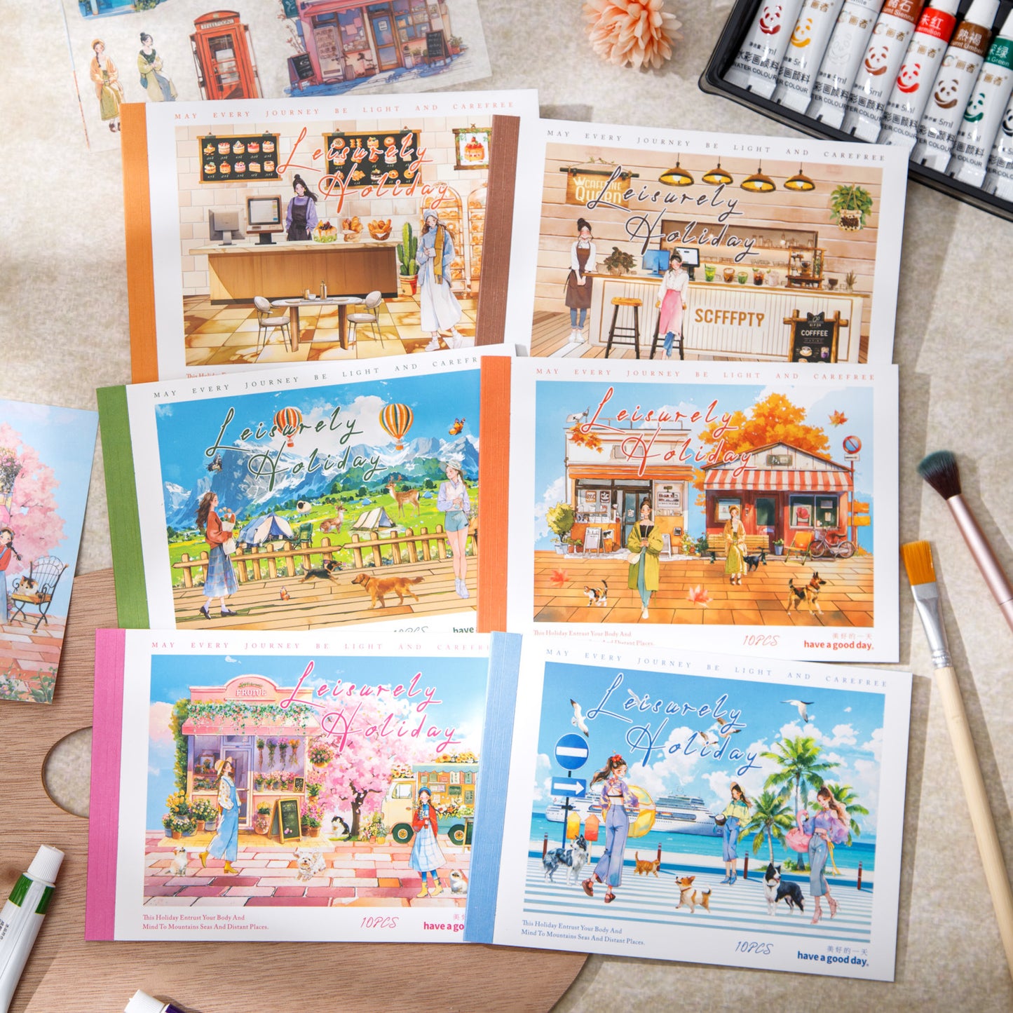 10 Sheets Holiday Theme Stickers Book YXJR