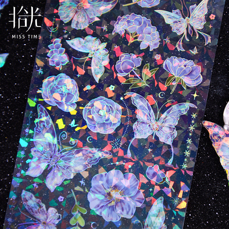 2 Pcs PET Butterfly Stickers DWFH