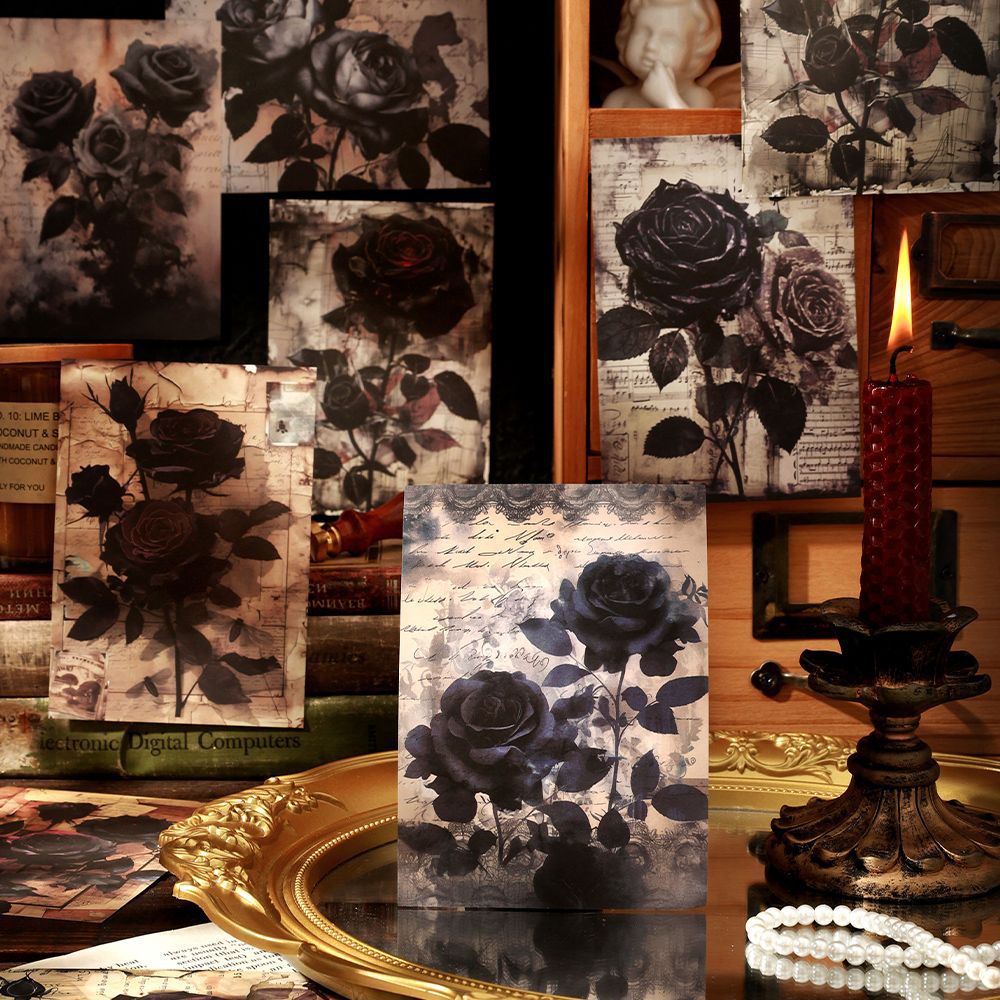 20 Pcs Dark Rose Scrapbook Paper AYMG