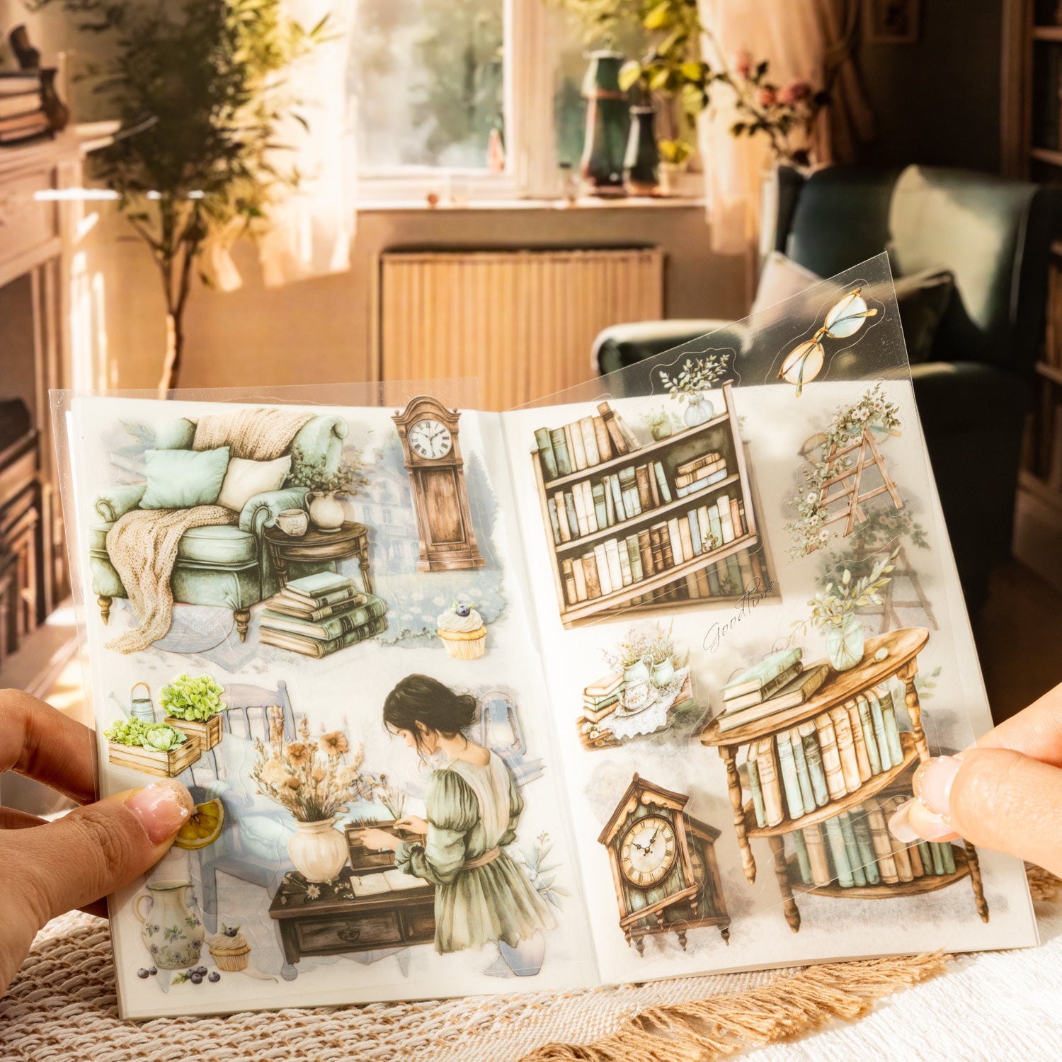 20 Sheets Seasonal Girl Lifestyle Stickers Book SYDSH