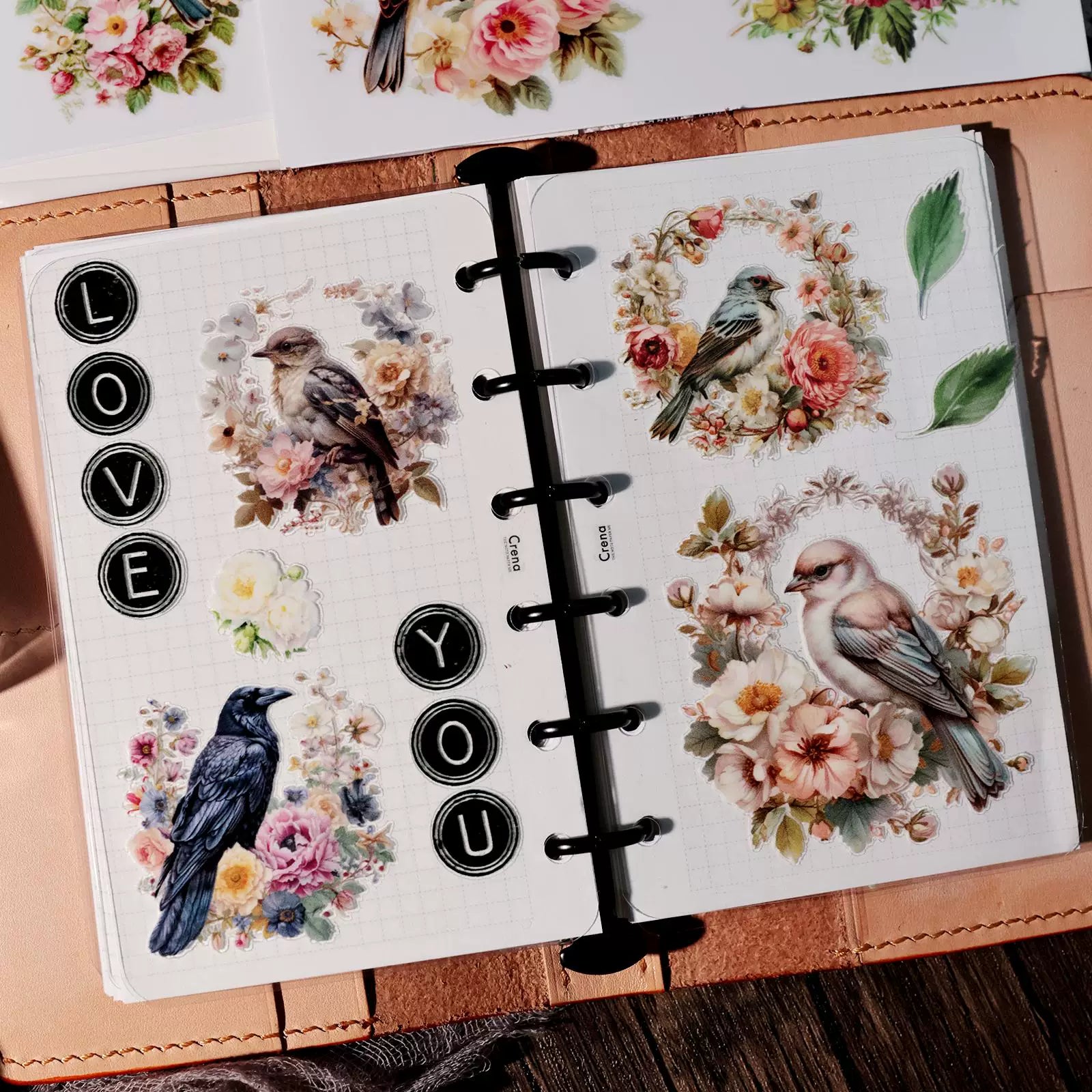 2 Sheets Waterproof Rub on Stickers - Birds