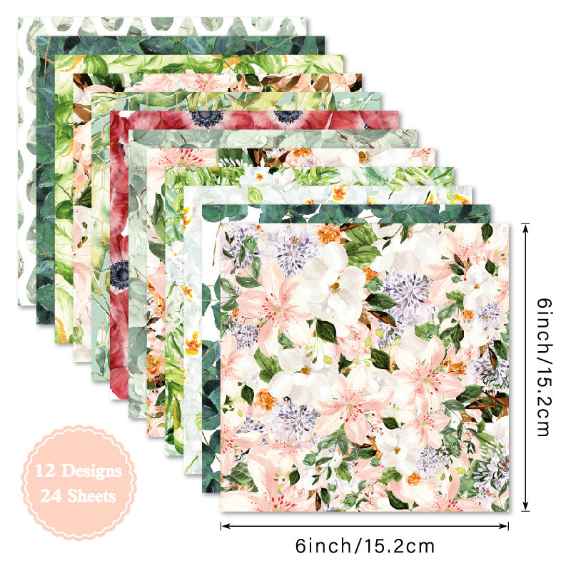 6 inch Leaf Scrapbook Paper Pad SKP609