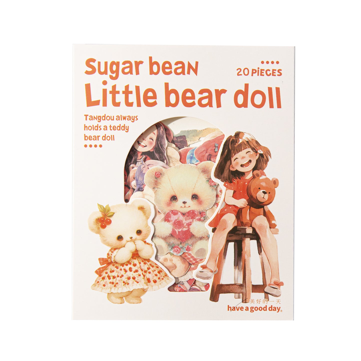 20 Pcs Childhood Girl PET Stickers XXWO