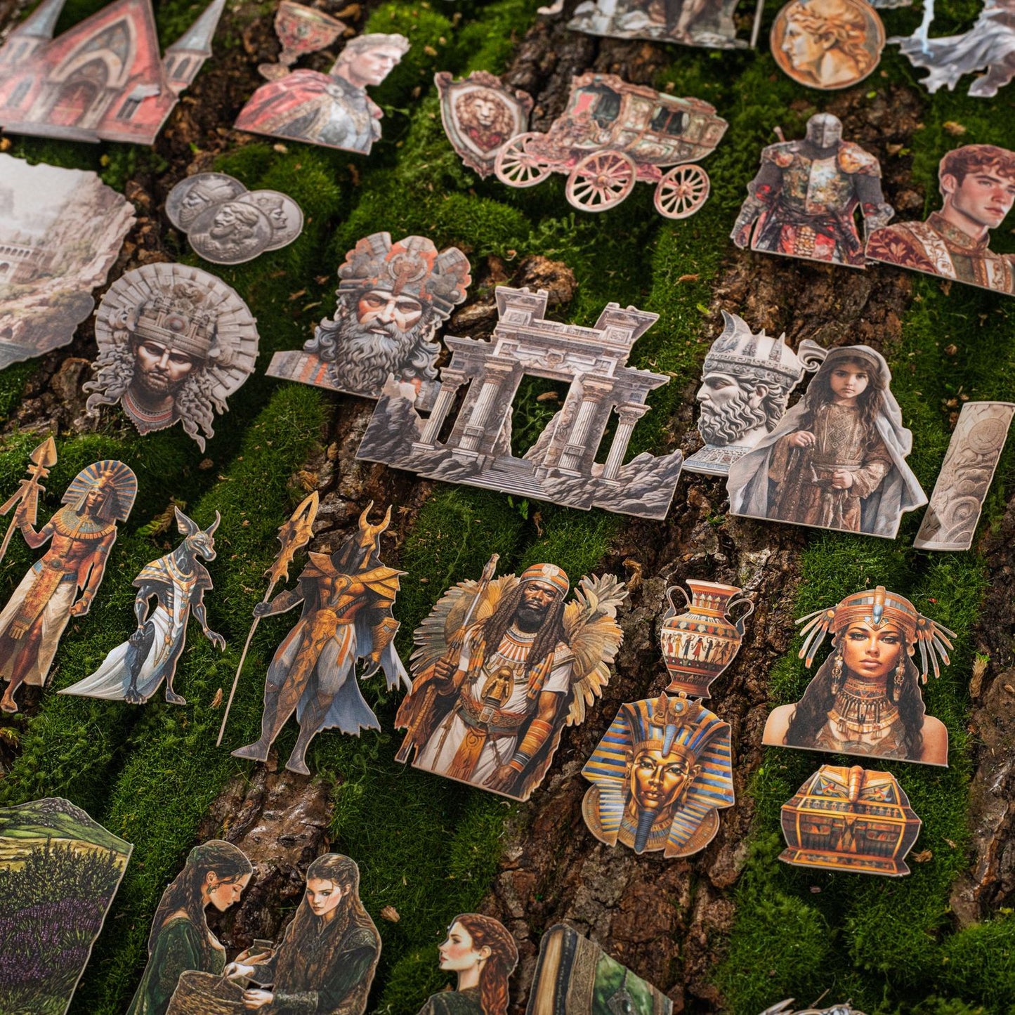 15 Pcs Retro Cardstock Stickers OZHS