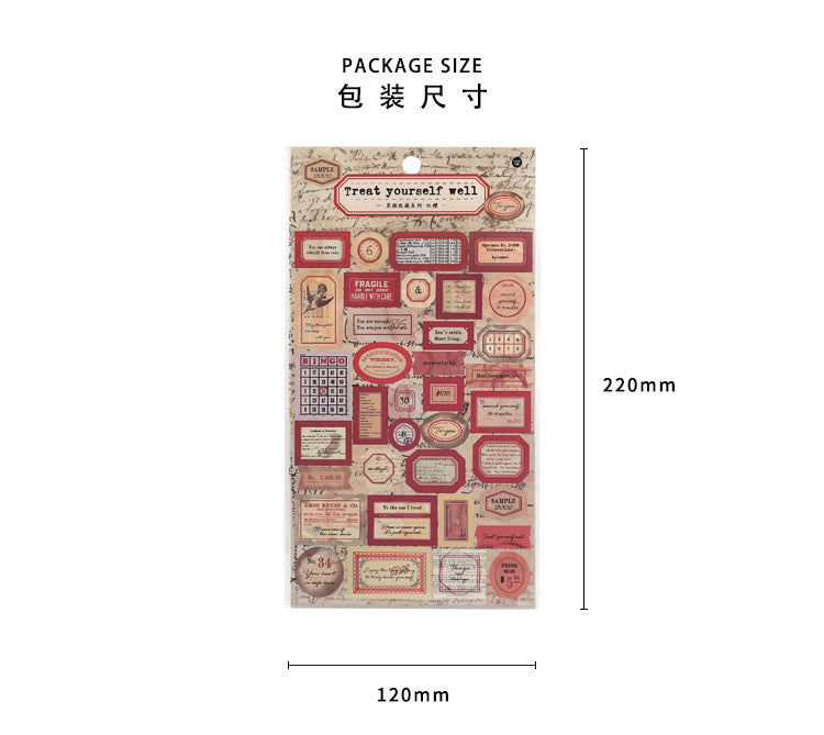 Pusou Vintage Lable Stickers TLR08