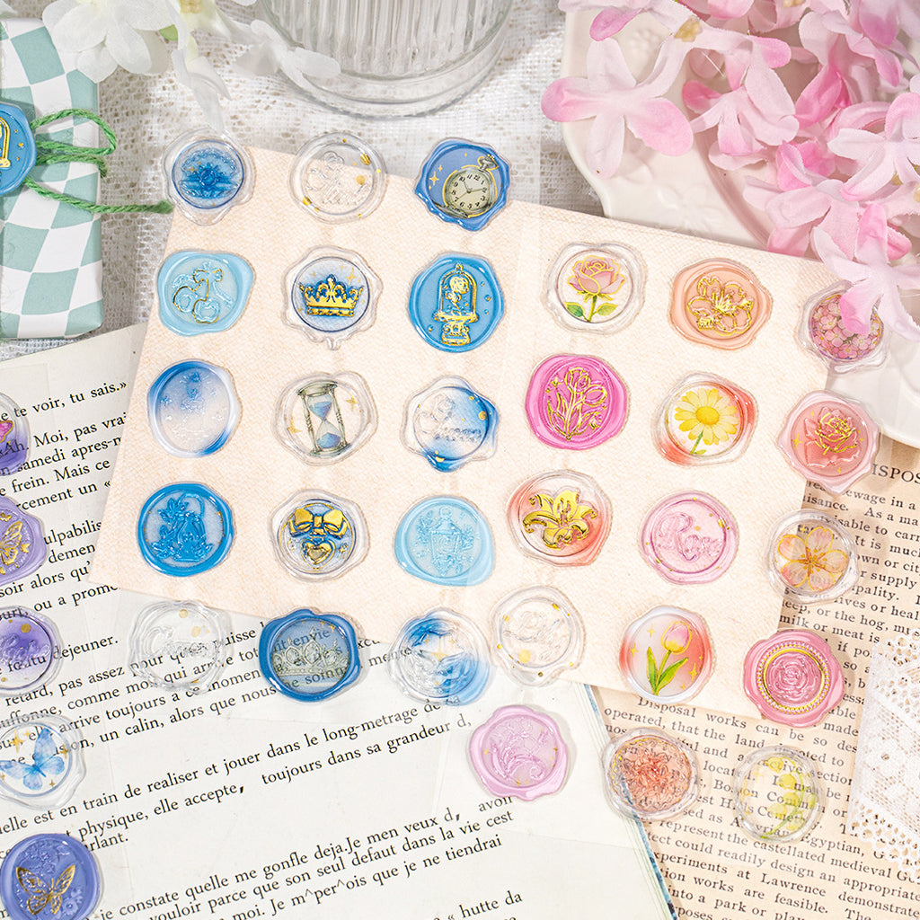 15 Pcs Epoxy Wax Seal Stickers GDHY