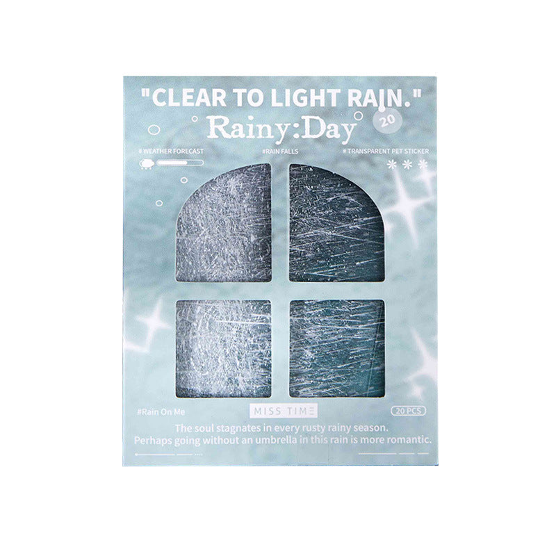 20 Pcs Rainy Theme PET Stickers JRYY