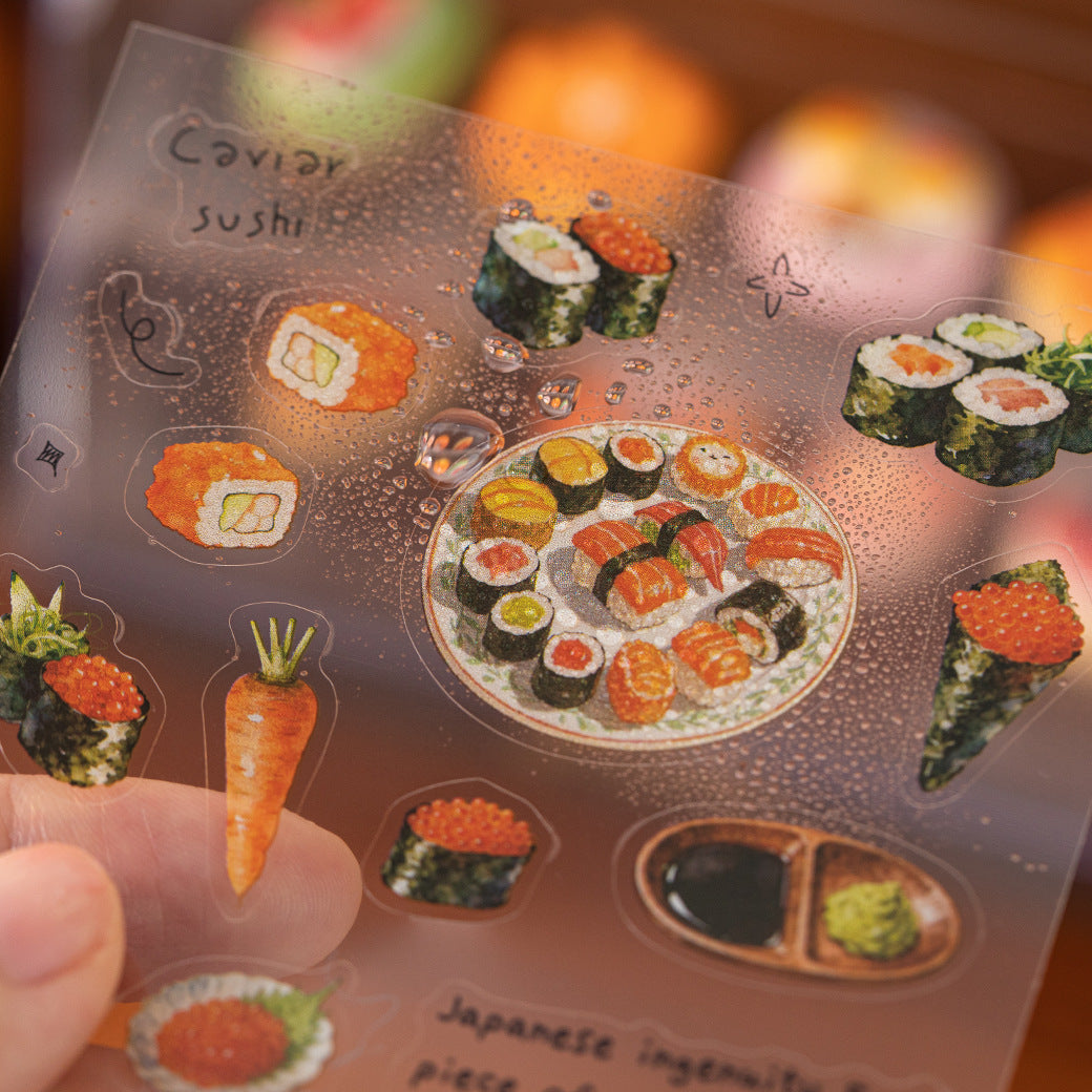 20 Sheets Food Themed PET Stickers Book YKSG