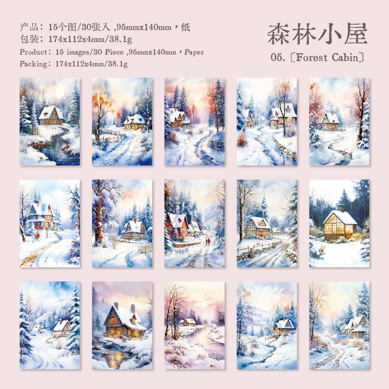 30 Sheets Winter Snow Landscape Scrapbook Paepr DRXS