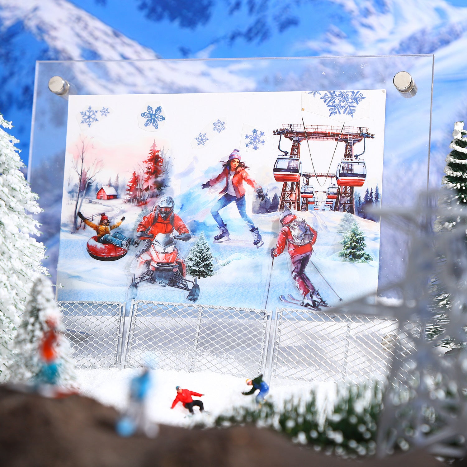 1 Roll Snow Skiing Pre-cut PET Stickers Tape XDFC