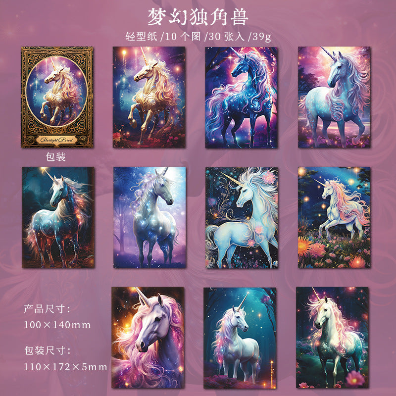30 Pcs Magic Forest Scrapbook Paper XGZS