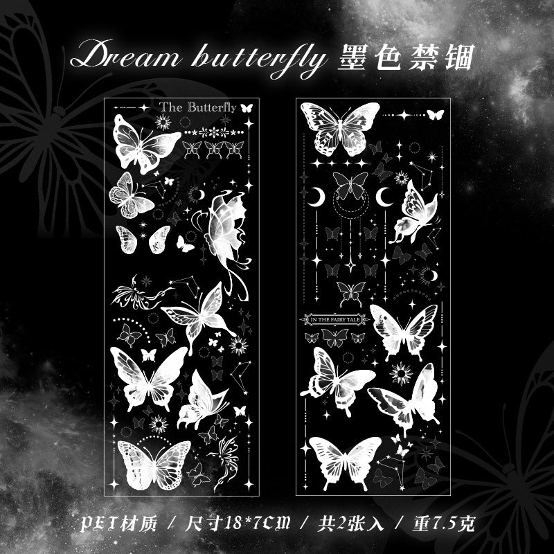 2 Pcs Butterfly PET Stickers FMXD