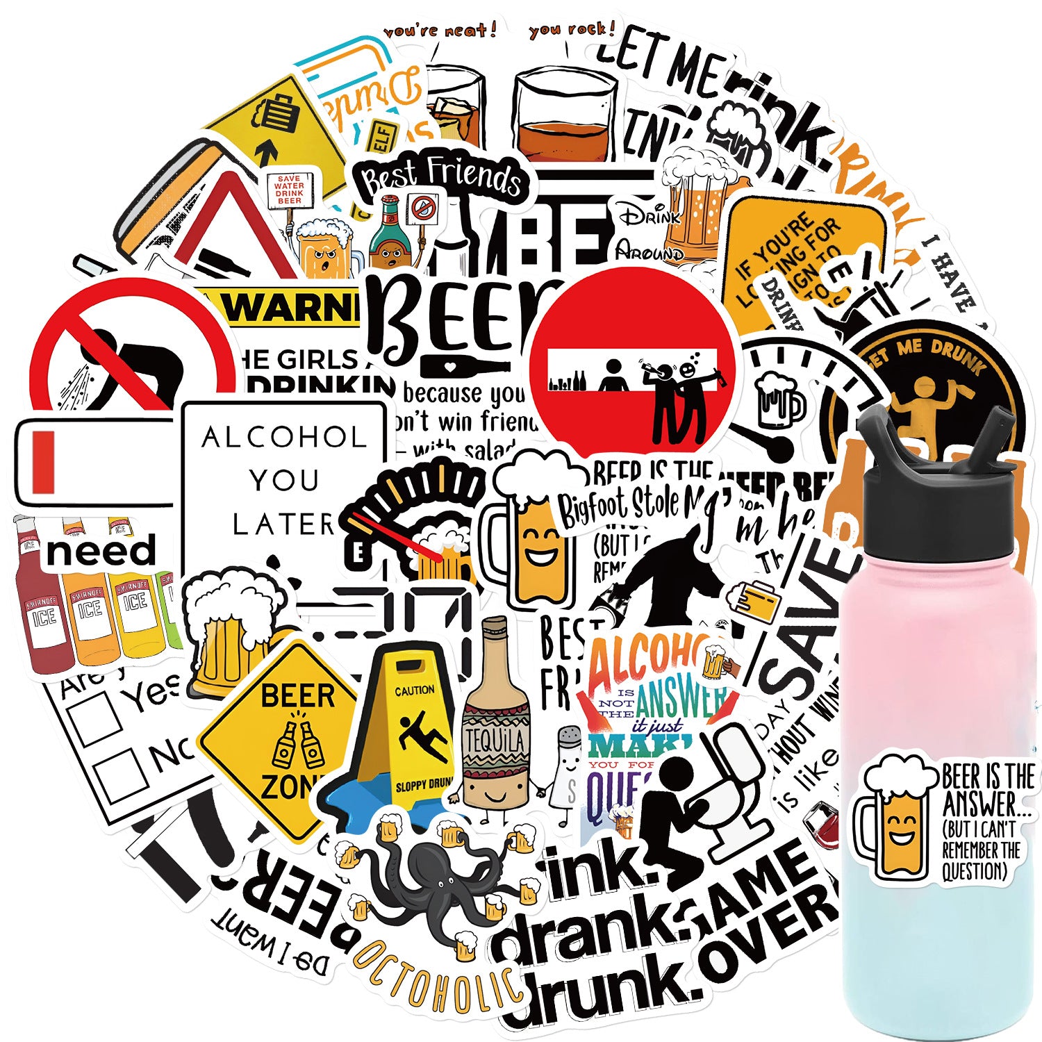 50PCS Funny Sarcastic Meme Vinyl Stickers FUN09