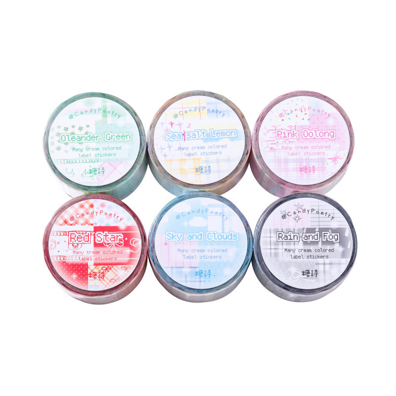 1 Roll Cream Color Label Planner Stickers Tape NYBQT