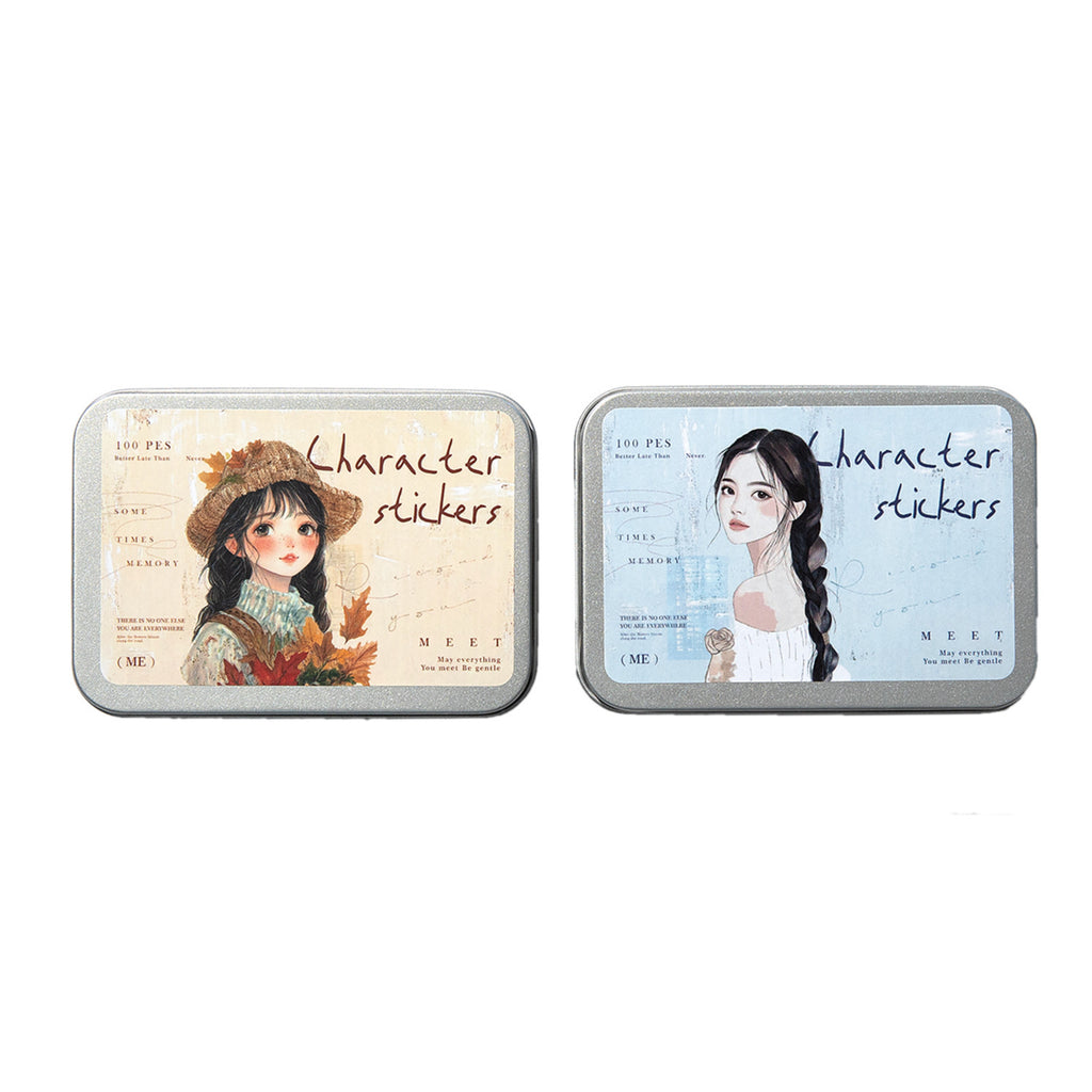 100 Pcs Fashion Girl PET Stickers FDYLM