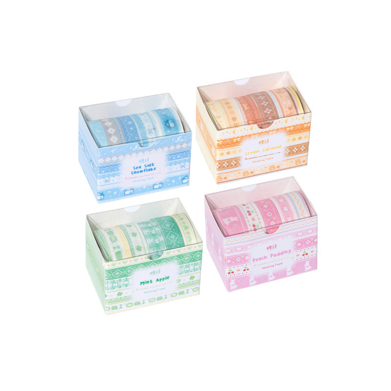5 Rolls Light Color Washi Tape Set MYFED
