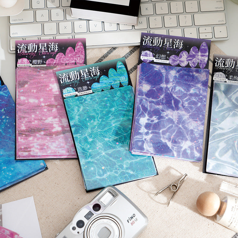 20 Pcs Creative Background Paper Stickers LDXH