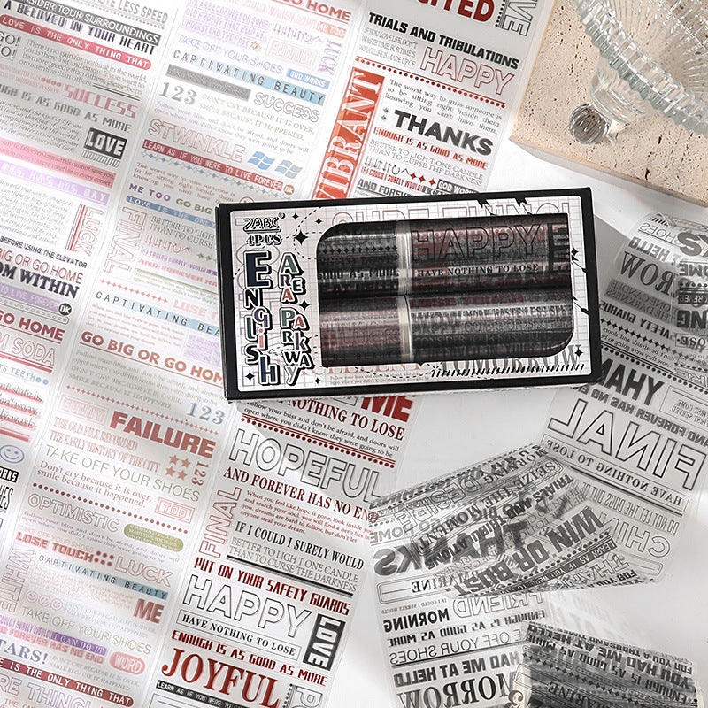 4 Rolls Positive Words PET Tape Set YHBH