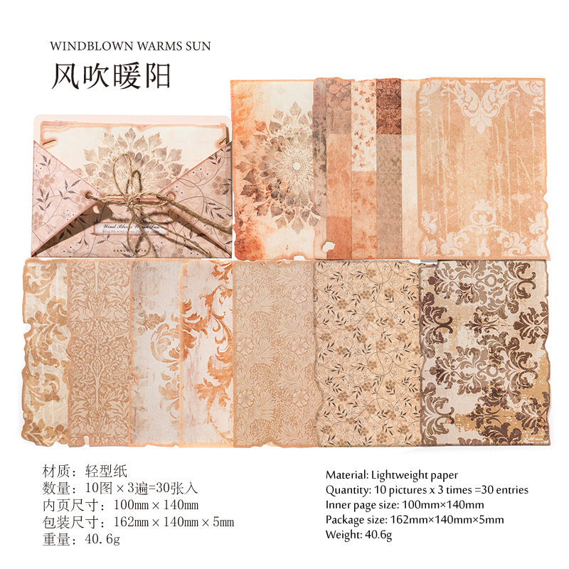 30 Sheets Vintage Scrapbook Paper SNDF