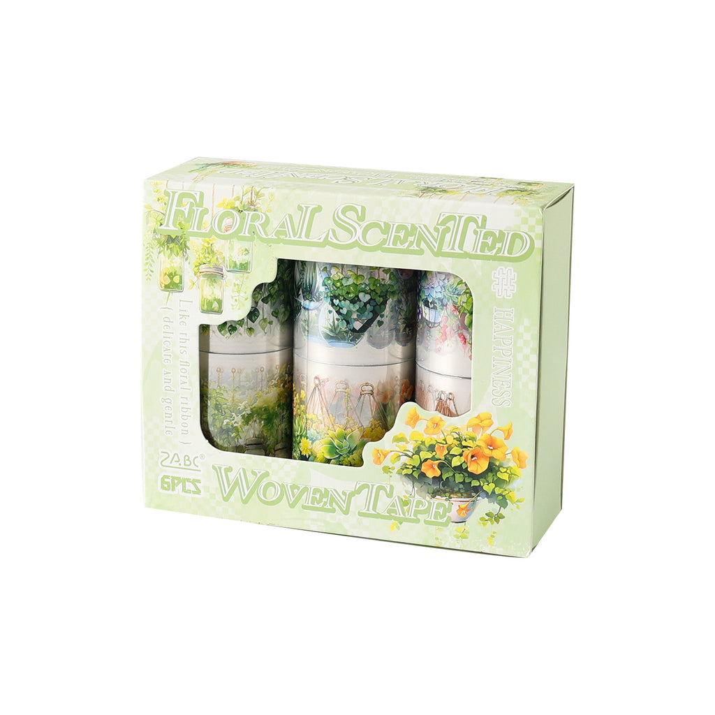 6 Rolls Potted Plant PET Stickers Tape HXZD