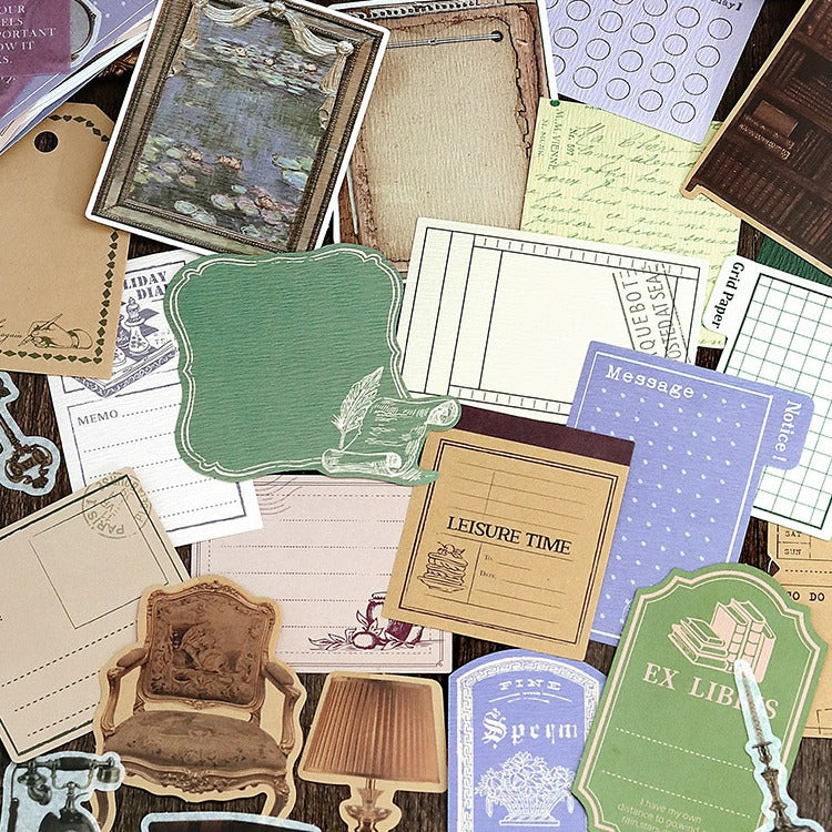 30 Pcs Vintage Scrapbook Paper and Stickers Kit FGDAG