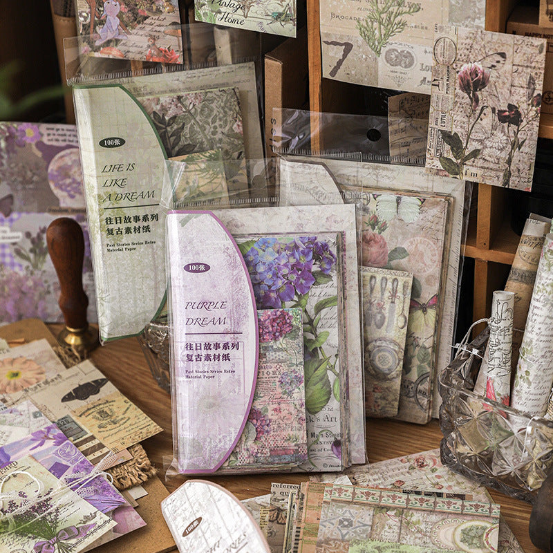 100 Pcs Vintage Junk Journal Paper WRGS