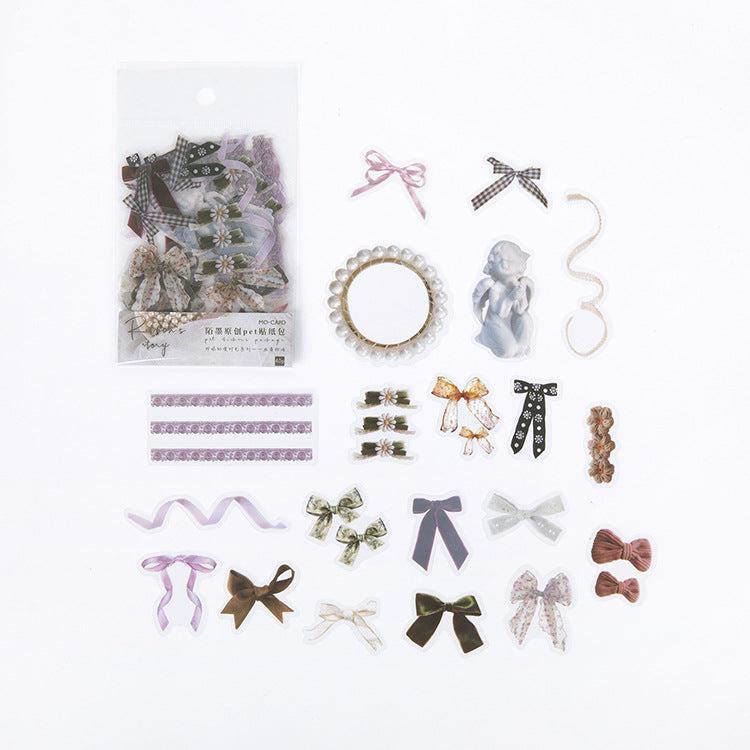 40 Pcs Ribbon Story PET Stickers