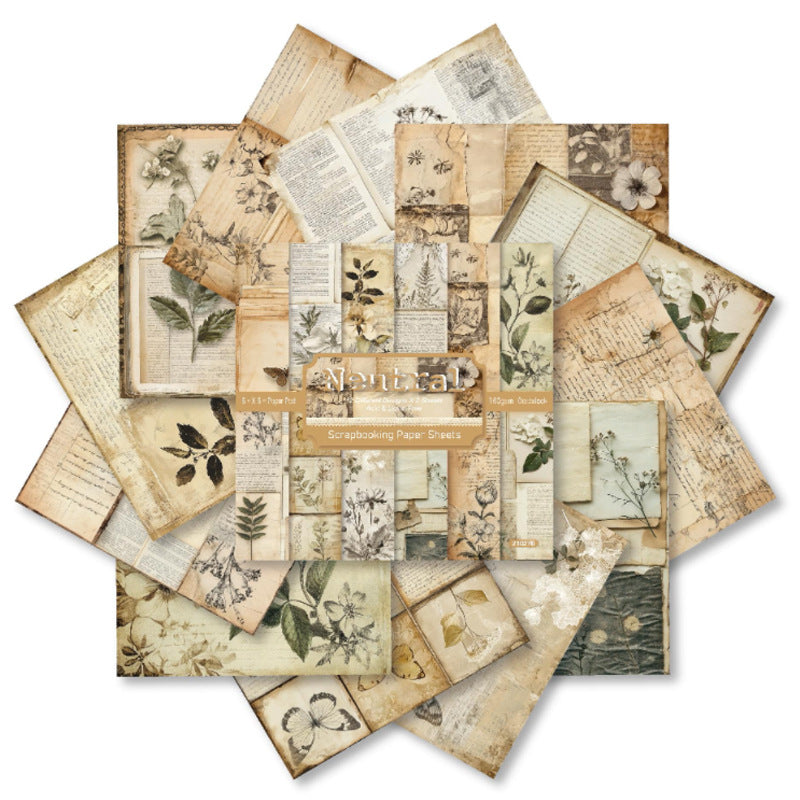 6 inch Vintage Botanical Scrapbook Paper Pad SKP027