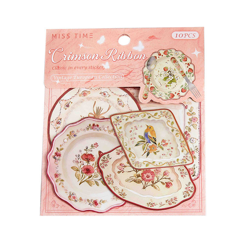 10 Pcs Dinnerware Themed Stickers QMOY