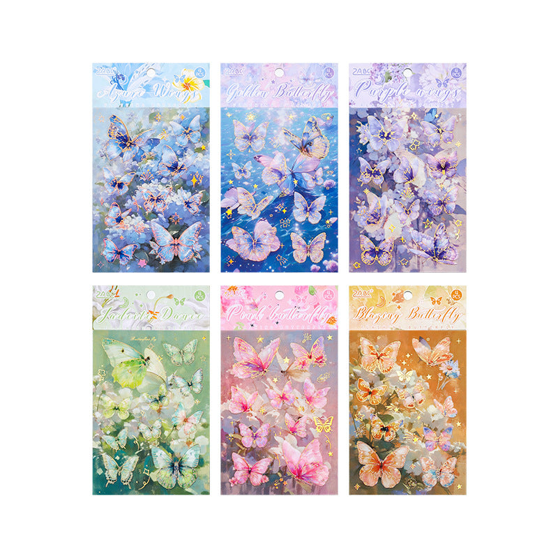 4 Sheets Glitter Butterfly PET Stickers SSDY