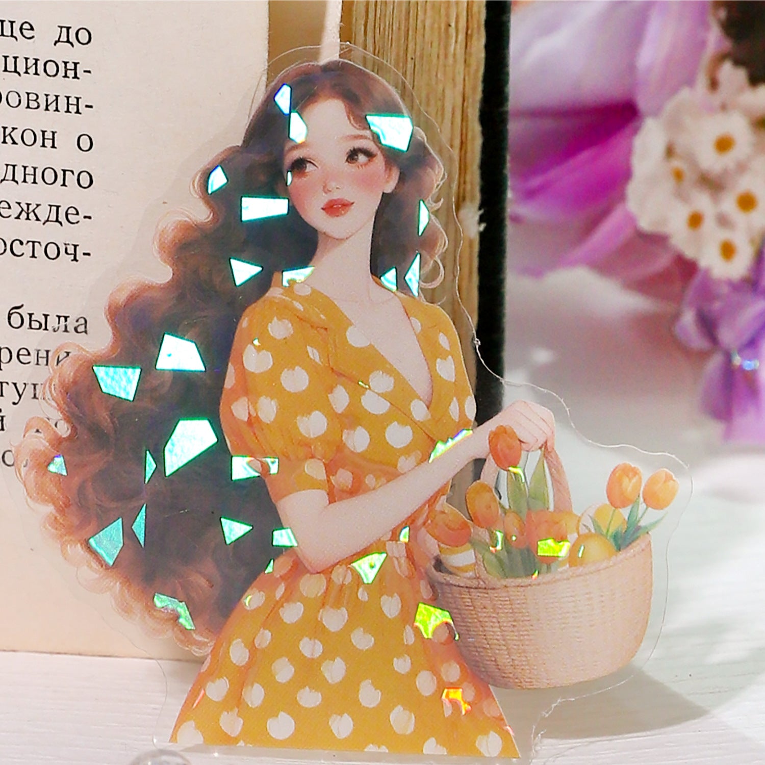 15 Pcs Flower Girl PET Stickers YCRTX