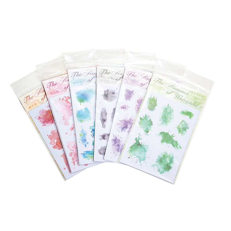 10 Sheets Watercolor PET and Washi Stickers SCLM