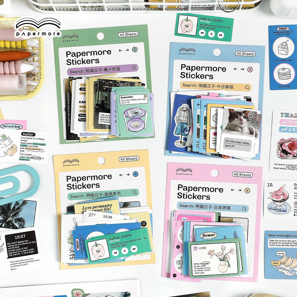 40 Pcs Lifestyle Journal Stickers MMRZ